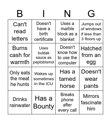 AlphaMale Bingo Card