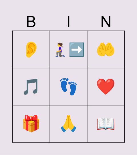 Walking with Jesus Bingo Card