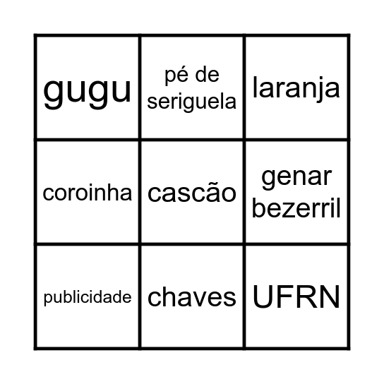 BINGUGU Bingo Card