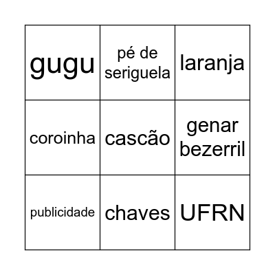 BINGUGU Bingo Card