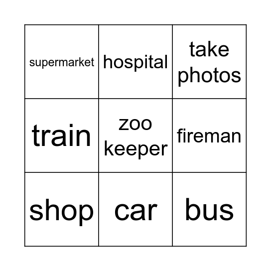 My city Bingo Card