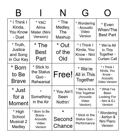 LIV BINGO Card