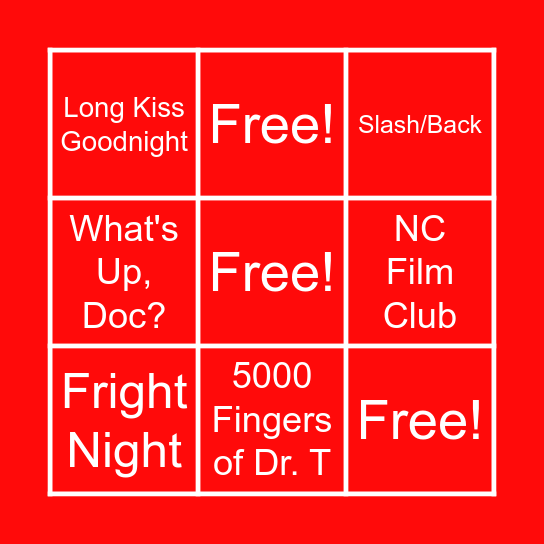 Past Film Club Films! Bingo Card