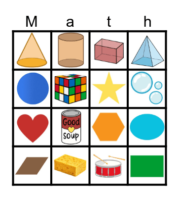 2d and 3d Shapes Bingo Card