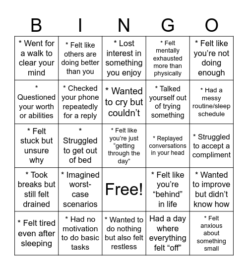 Relatable Bingo! Bingo Card