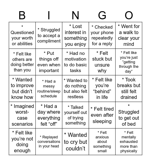 Relatable Bingo! Bingo Card