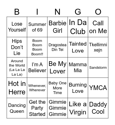 Retro Bingo Beats Bingo Card