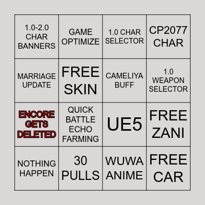 WAWA ANIV BINGO Card