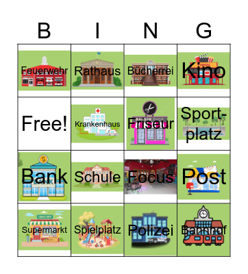 Orte in der Stadt Bingo Card