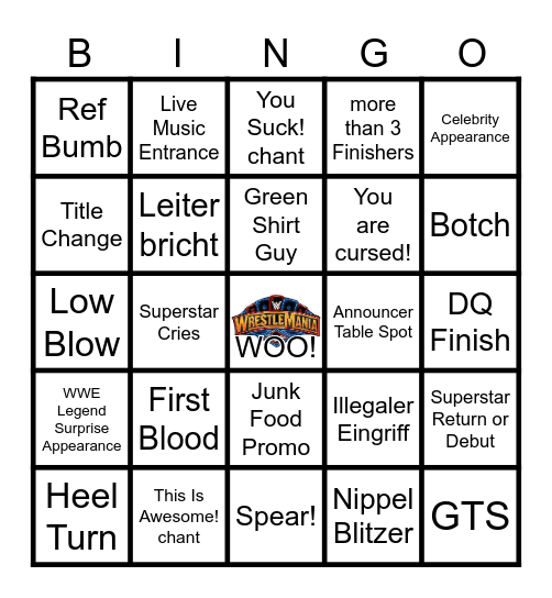 Wrestlemania 41 Bingo Card