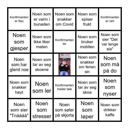 Konfirmasjonsbingo Card