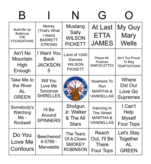 Motown Bingo Card