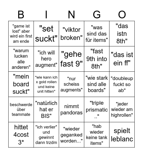 Chris TFT Bingo Card