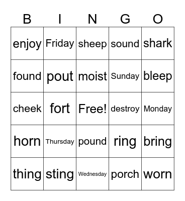 Unit 4 skills Bingo Card