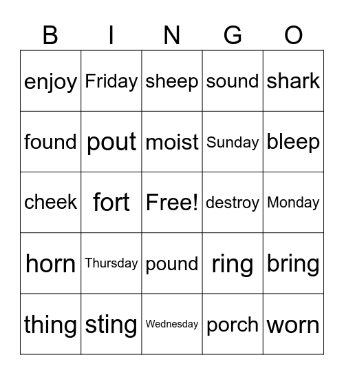 Unit 4 skills Bingo Card