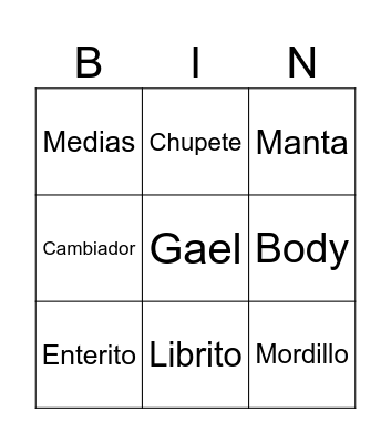 Despedida de panza Bingo Card