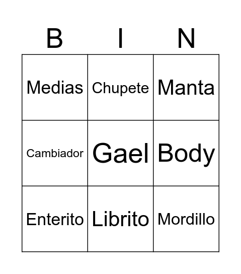 Despedida de panza Bingo Card