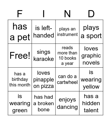 Links of Memories "Find someone who..." Bingo Card