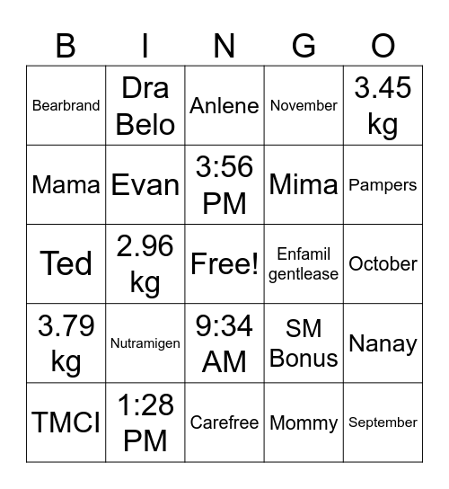 Fidor's Bingo Card