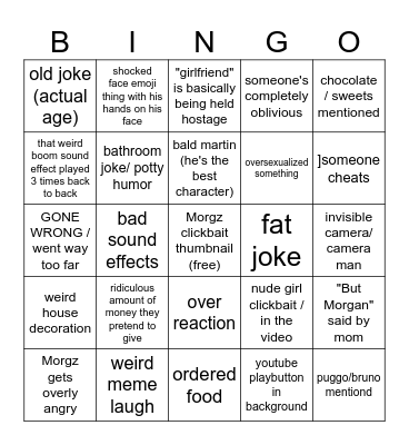 Morgz bingo Card