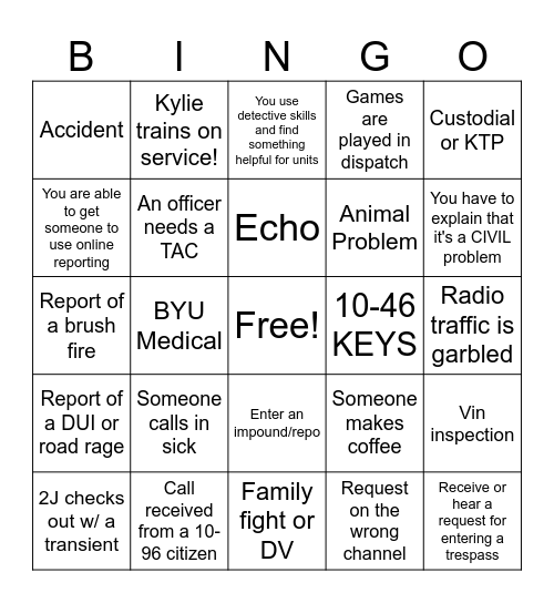 Dispatch Week 2026 Bingo Card