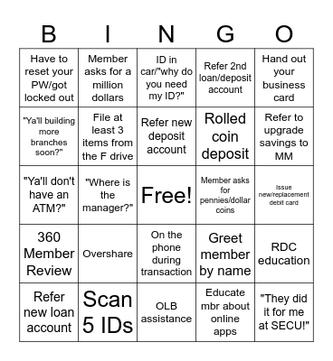 Teller Friday Bingo! Bingo Card