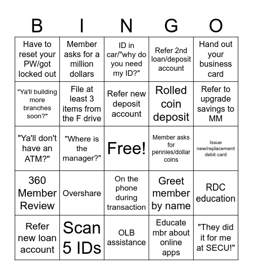 Teller Friday Bingo! Bingo Card