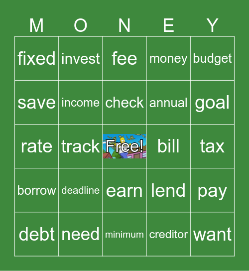 Financial Literacy Bingo Card