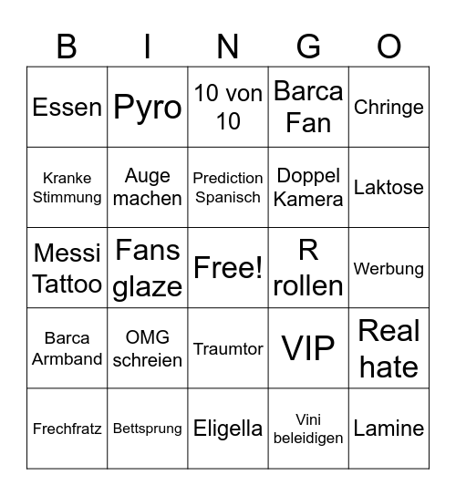 Visca Barca Bingo Card