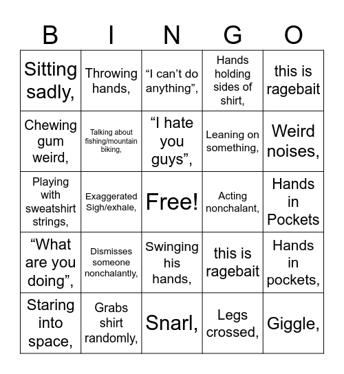 Conley Bingo Card