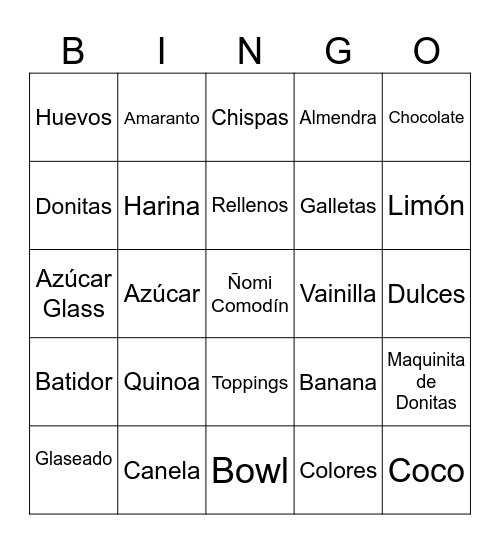 Ñomi Bingo Card