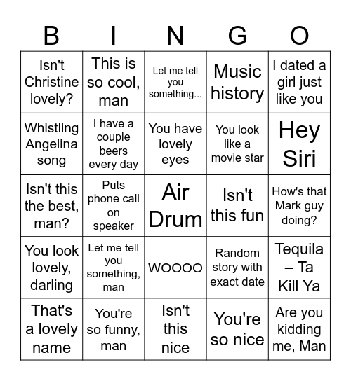 Mike Leyden Bingo Card