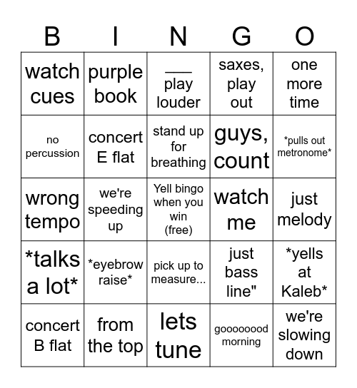 Mr. Lewis Bingo Card