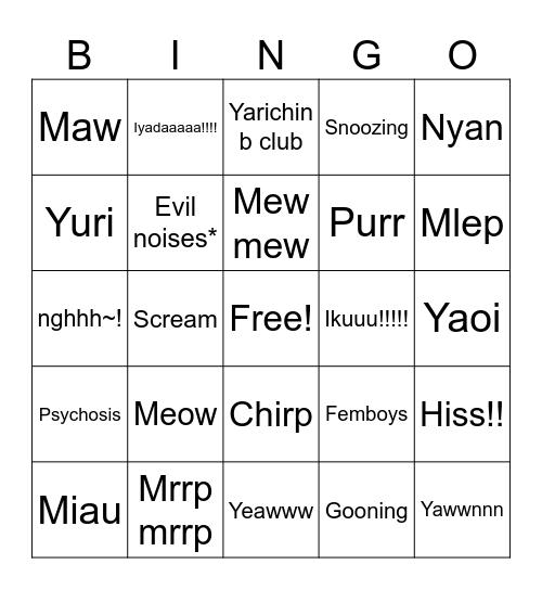 Dream bingo Card