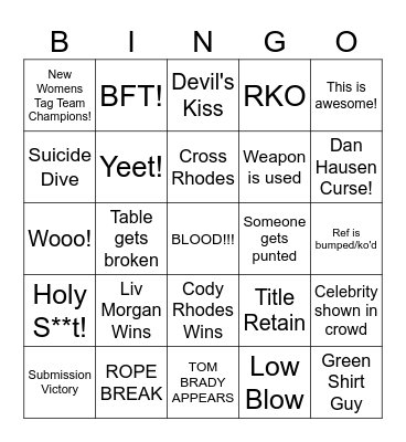 Wrestlemania 42 Night 1 Bingo Card