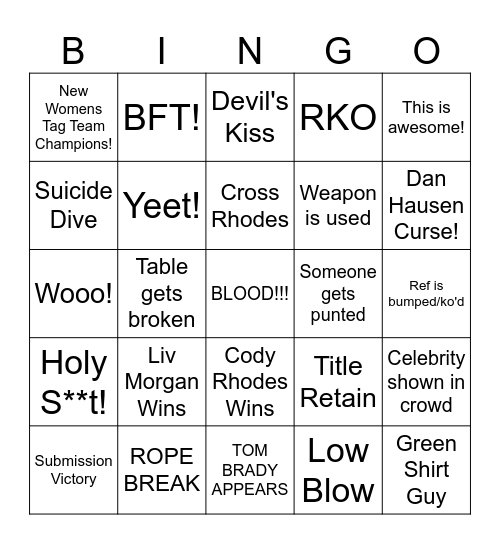 Wrestlemania 42 Night 1 Bingo Card