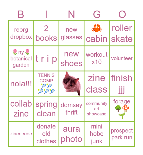 🌸☀️🌱 ! SPROING 2026 ! 🌱☀️🌸 Bingo Card