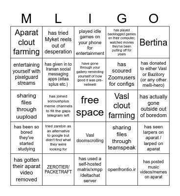 MELLINGO Bingo Card