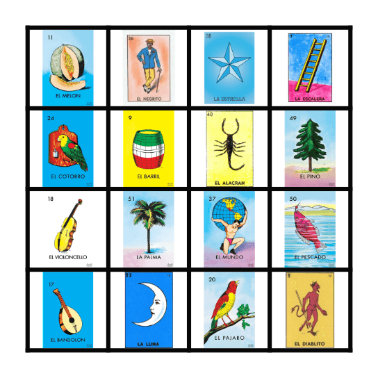 Silversea Loteria Bingo Card