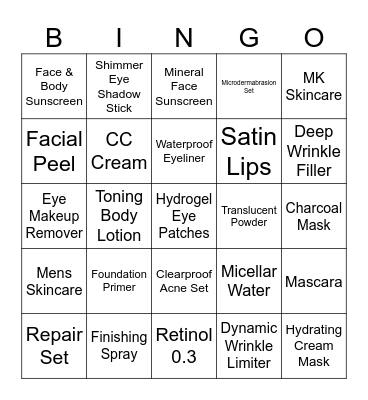 Purse Bingo Card