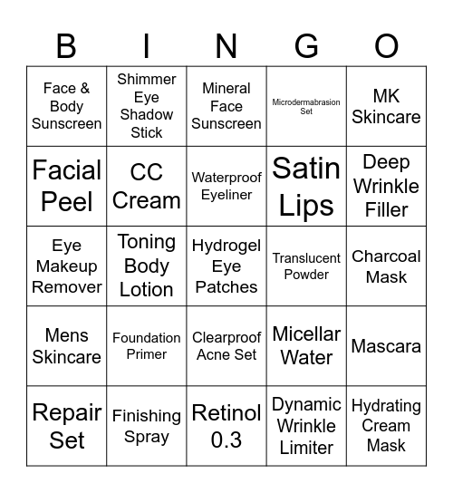Purse Bingo Card