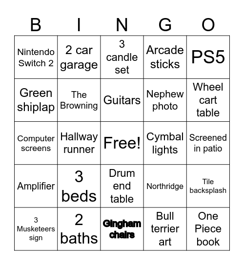 H  O  U  S  E Bingo Card