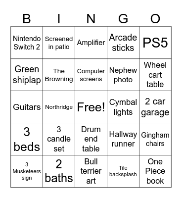 H  O  U  S  E Bingo Card