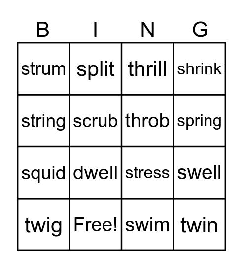 Layer 2-10D Bingo Card