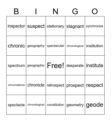 Roots: chron(o)/spec/stat/stit/geo Bingo Card