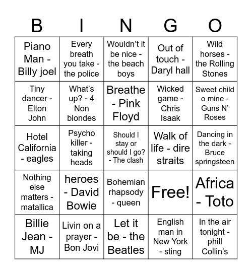 Konfirmasjon bingo🎶 Bingo Card