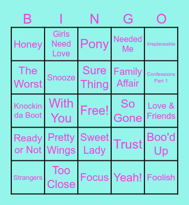 R&B Bingo! Bingo Card