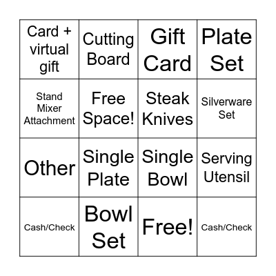 GIFT BINGO Card