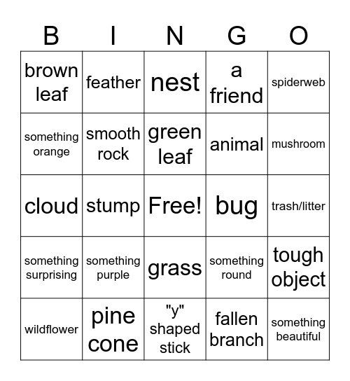 Camp Wild Rose Scavenger Hunt Bingo Card