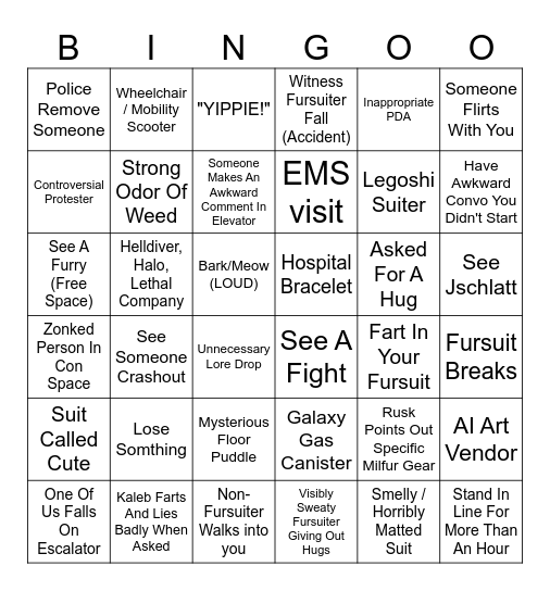 FWA Furry Bingor Bingo Card